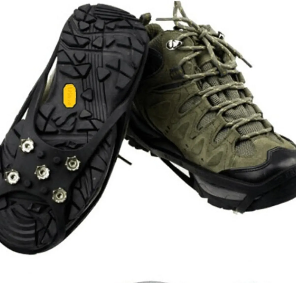 1Pair Non Slip Ice Crampon Cleats for Shoes Studs Winter Spikes Stretchy Cover for Sneakers Boots Casual Footwear for Walking Snow Ice