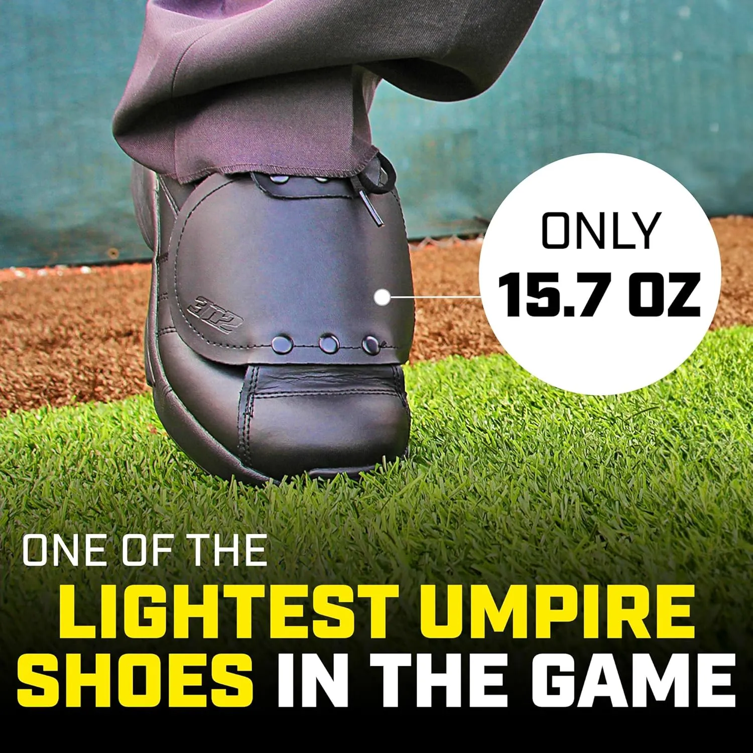 3N2 Men's Baseball Umpire Officiating Shoe Reaction Pro Plate Sturdy Design & Comfort Optimum Protection 100% Genuine Leather No Extra Weight, D & EE Widths for Softball & Baseball Umpires Black