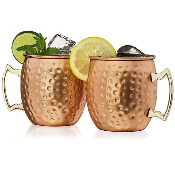 4-Pack: Hammered Copper Plated Moscow Mule Mug