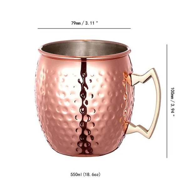 4-Pack: Hammered Copper Plated Moscow Mule Mug