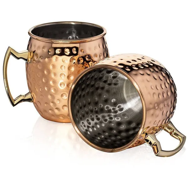 4-Pack: Hammered Copper Plated Moscow Mule Mug