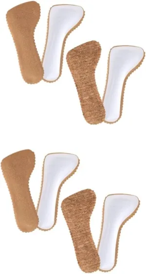 4 Pairs Cork Cropped Insole Adhesive Insoles Anti Insoles Shoes Inserts High Heels Insoles Absorption Insoles Cork Shoes Insoles Cork Insoles Men and Women Emulsion Half Size pad