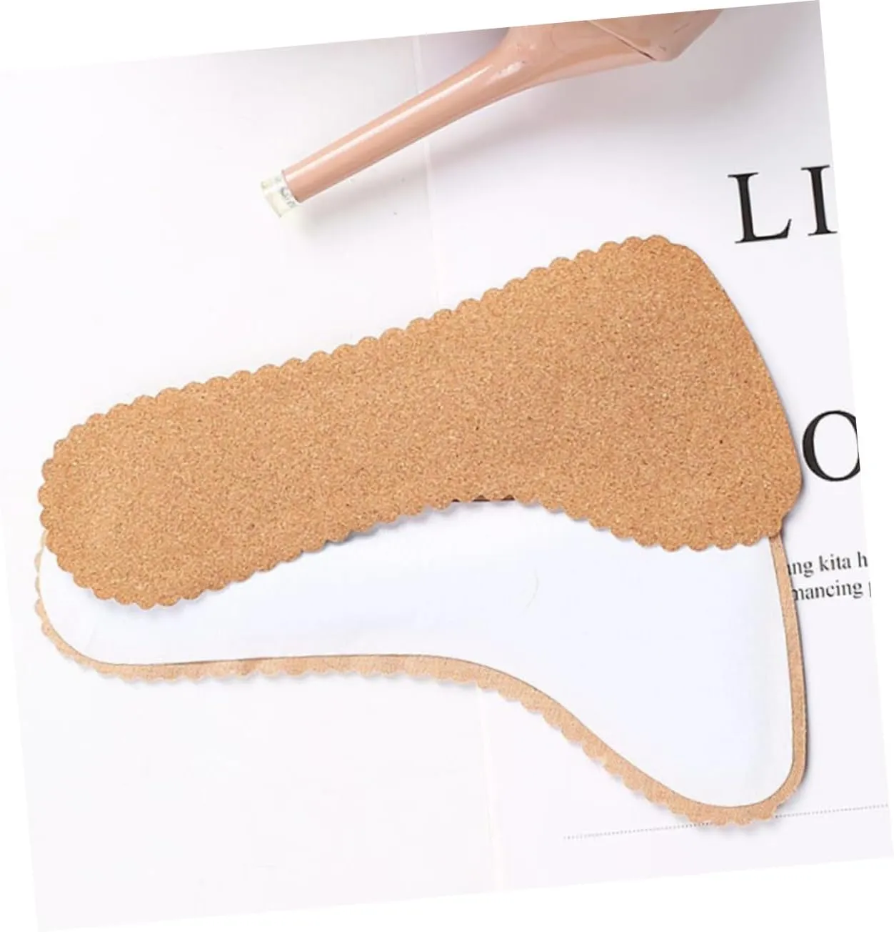 4 Pairs Cork Cropped Insole Adhesive Insoles Anti Insoles Shoes Inserts High Heels Insoles Absorption Insoles Cork Shoes Insoles Cork Insoles Men and Women Emulsion Half Size pad