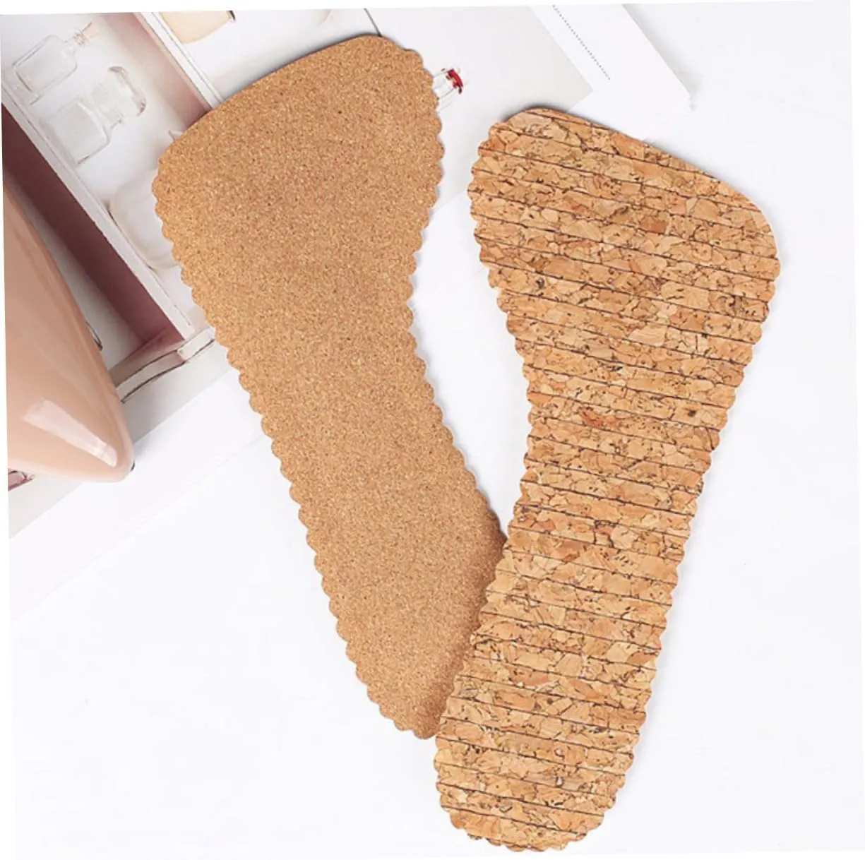 4 Pairs Cork Cropped Insole Adhesive Insoles Anti Insoles Shoes Inserts High Heels Insoles Absorption Insoles Cork Shoes Insoles Cork Insoles Men and Women Emulsion Half Size pad