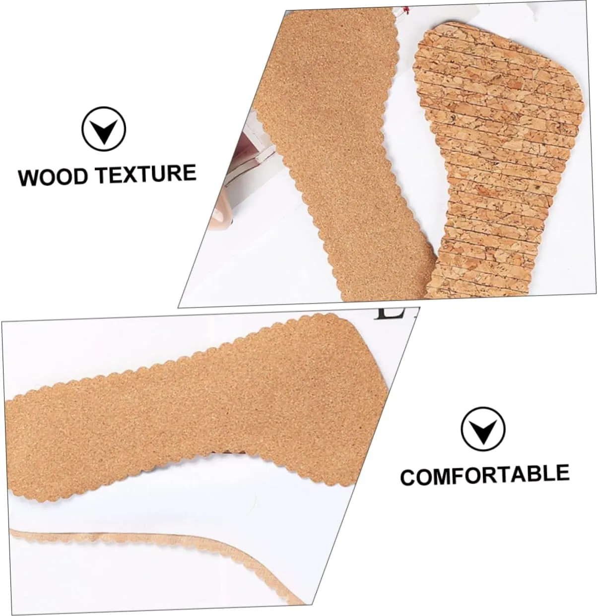 4 Pairs Cork Cropped Insole Adhesive Insoles Anti Insoles Shoes Inserts High Heels Insoles Absorption Insoles Cork Shoes Insoles Cork Insoles Men and Women Emulsion Half Size pad