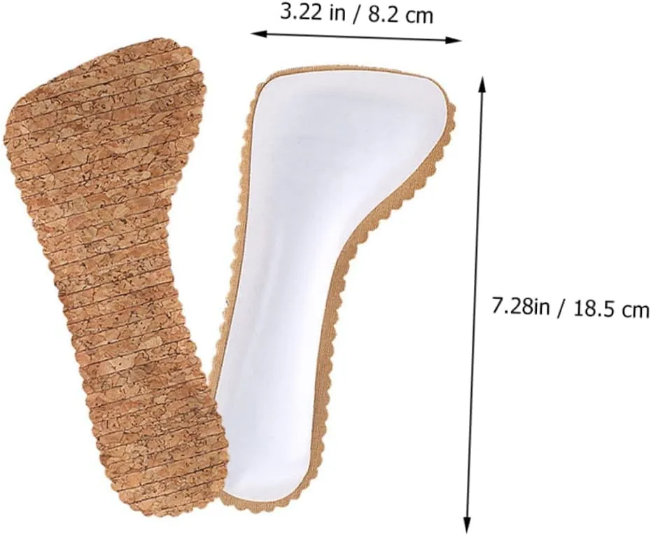 4 Pairs Cork Cropped Insole Adhesive Insoles Anti Insoles Shoes Inserts High Heels Insoles Absorption Insoles Cork Shoes Insoles Cork Insoles Men and Women Emulsion Half Size pad