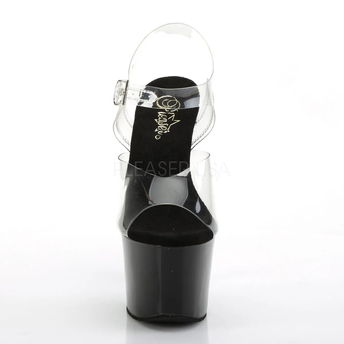 7 Inch Heel SKY-308CRS Black Silver