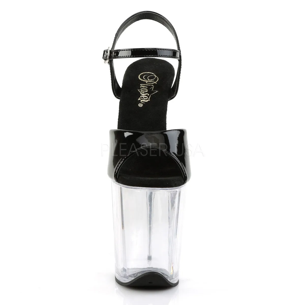 8 Inch Heel FLAMINGO-809 Black-Clear