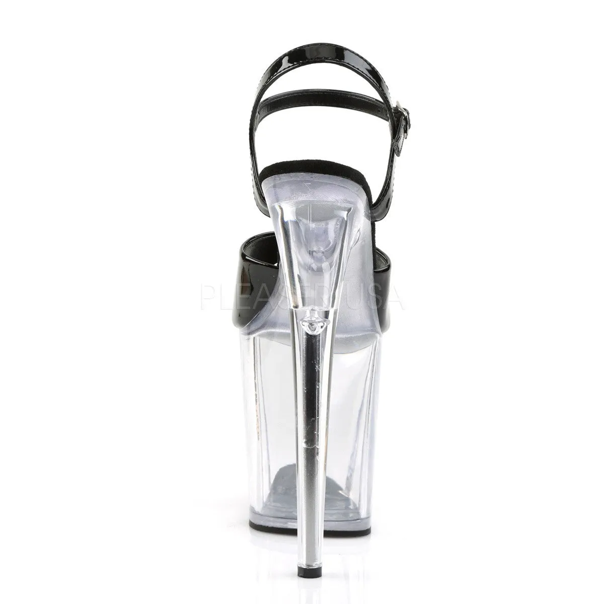 8 Inch Heel FLAMINGO-809 Black-Clear