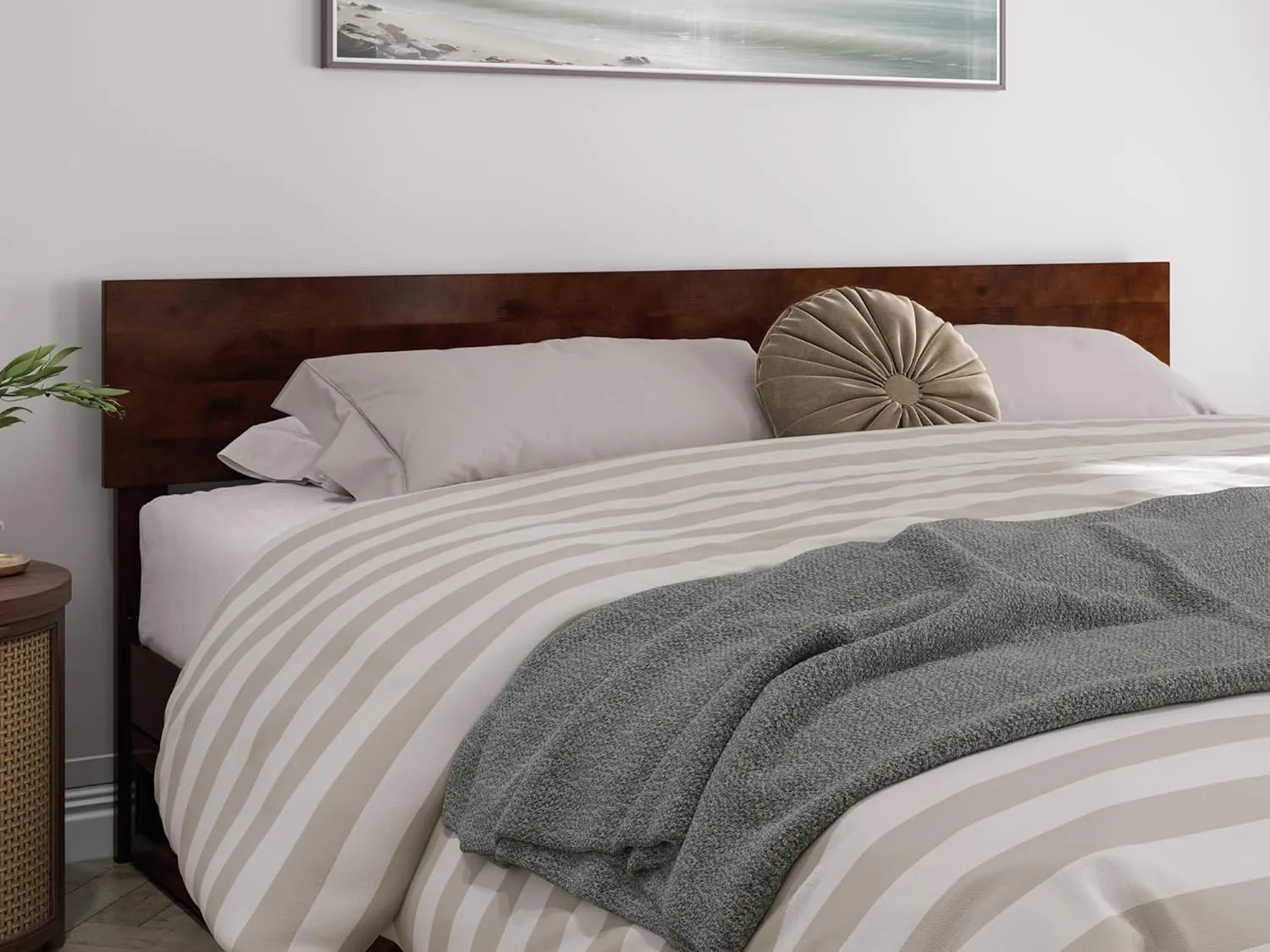 AFI, Wesley King Platform Bed with Panel Footboard and Storage Drawers, Walnut