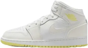 Air Jordan 1 Mid Big Kids' Shoes (FD8780-181, Sail/White/Light Laser Orange) Size 6