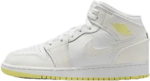 Air Jordan 1 Mid Big Kids' Shoes (FD8780-181, Sail/White/Light Laser Orange) Size 7