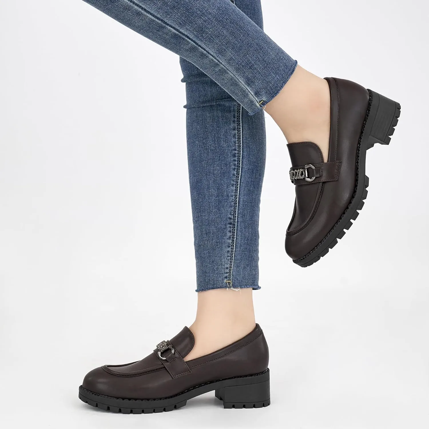 Alicegana Platform Loafers for Women Chunky: Comfortable Penny Loafer Fashion Casual Slip On Walking Shoes