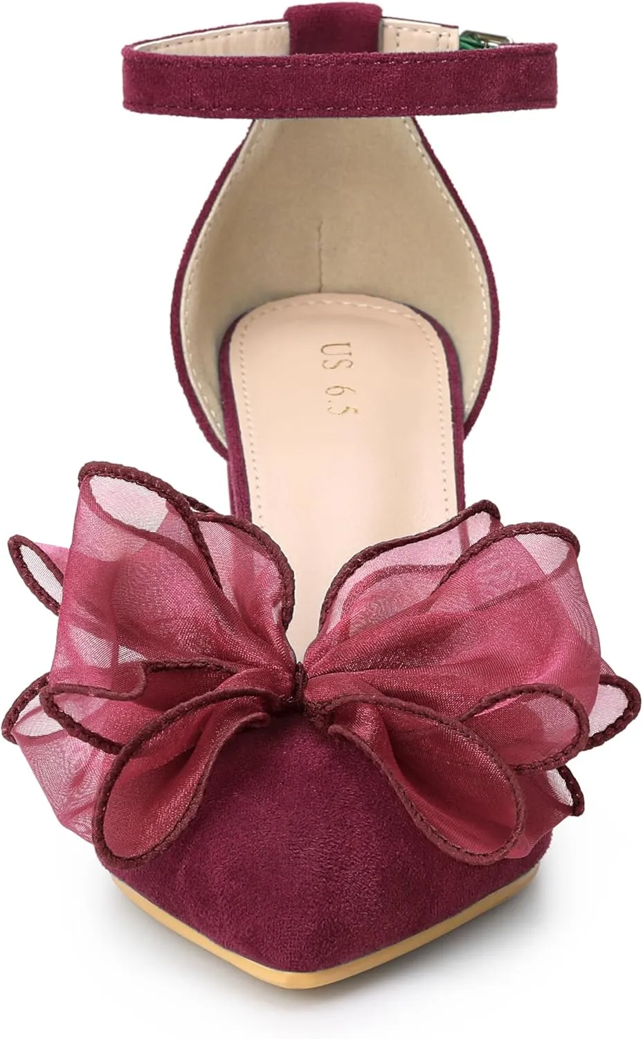 Allegra K Women's Bow Heels Closed Toe Chunky Heel Pumps Sandals