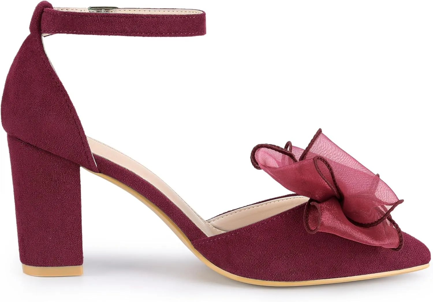 Allegra K Women's Bow Heels Closed Toe Chunky Heel Pumps Sandals
