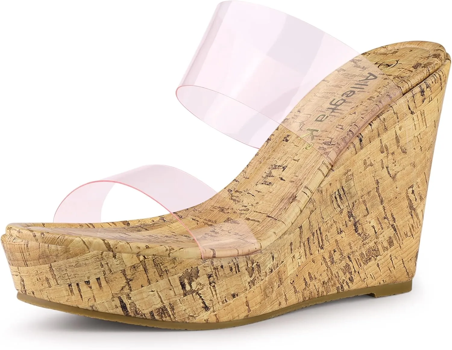 Allegra K Women's Clear Platform Transparent Straps Wedge Heels Sandals