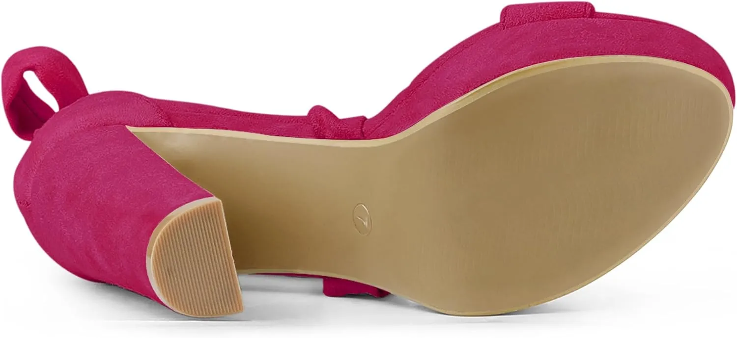 Allegra K Women's Lace Up Platform Block Heel Sandals