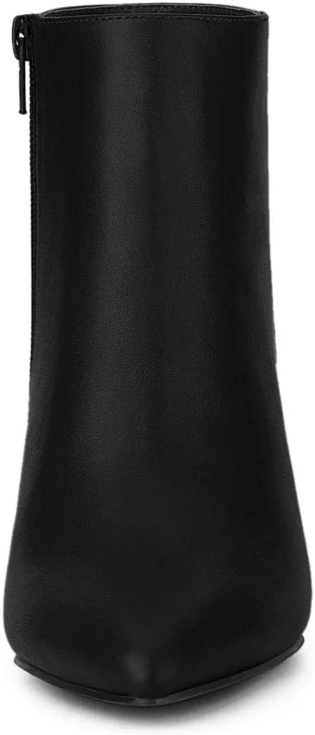 Allegra K Women's Pointed Toe Zipper Stiletto Heel Ankle Boots
