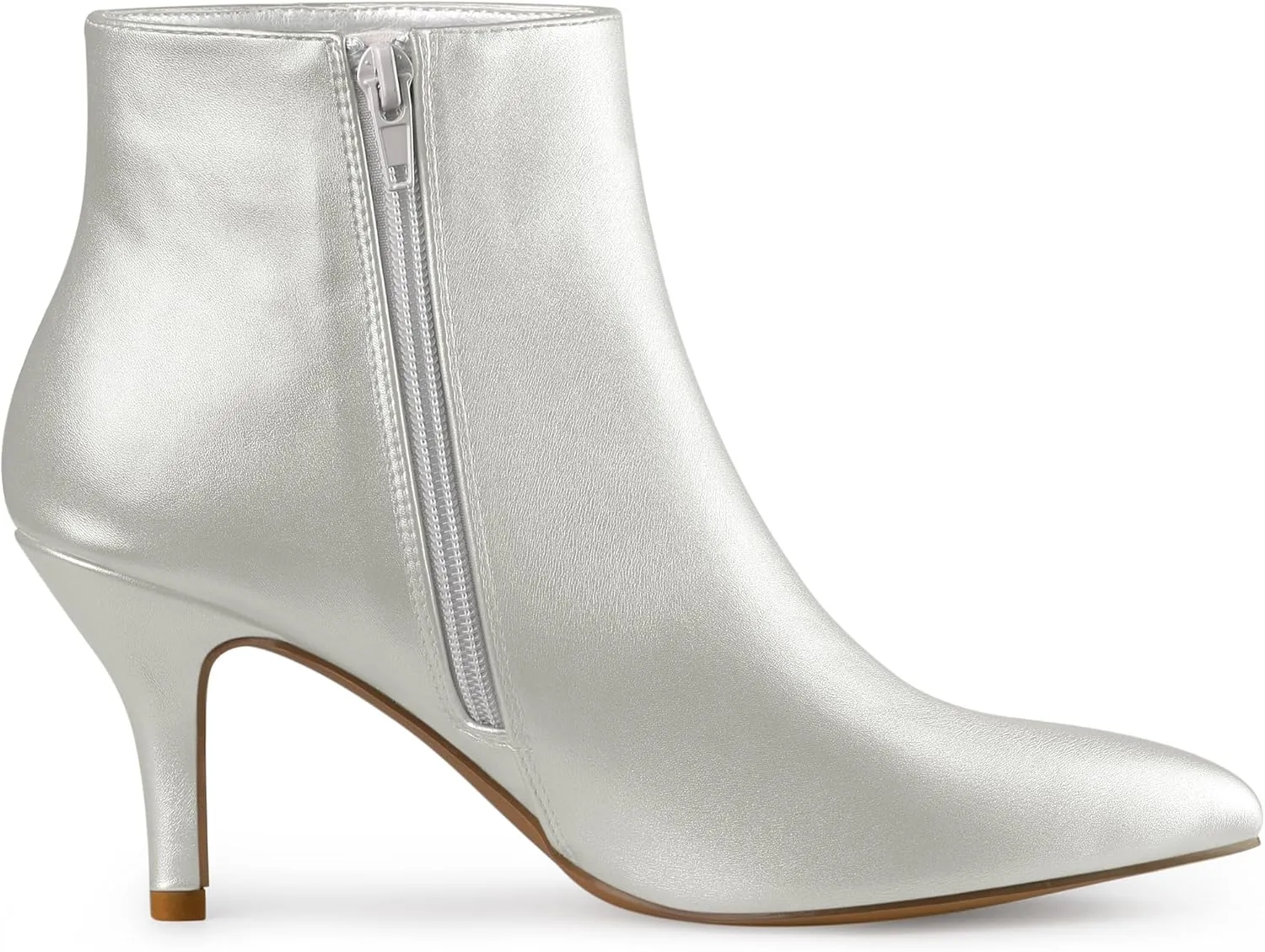 Allegra K Women's Pointed Toe Zipper Stiletto Heel Ankle Boots