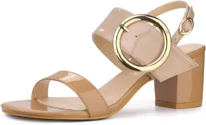 Allegra K Women's Slingback Block High Heel Sandals