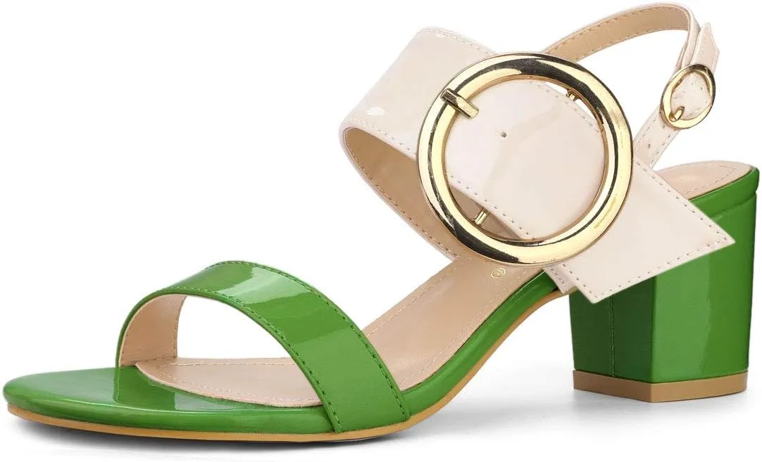 Allegra K Women's Slingback Block High Heel Sandals