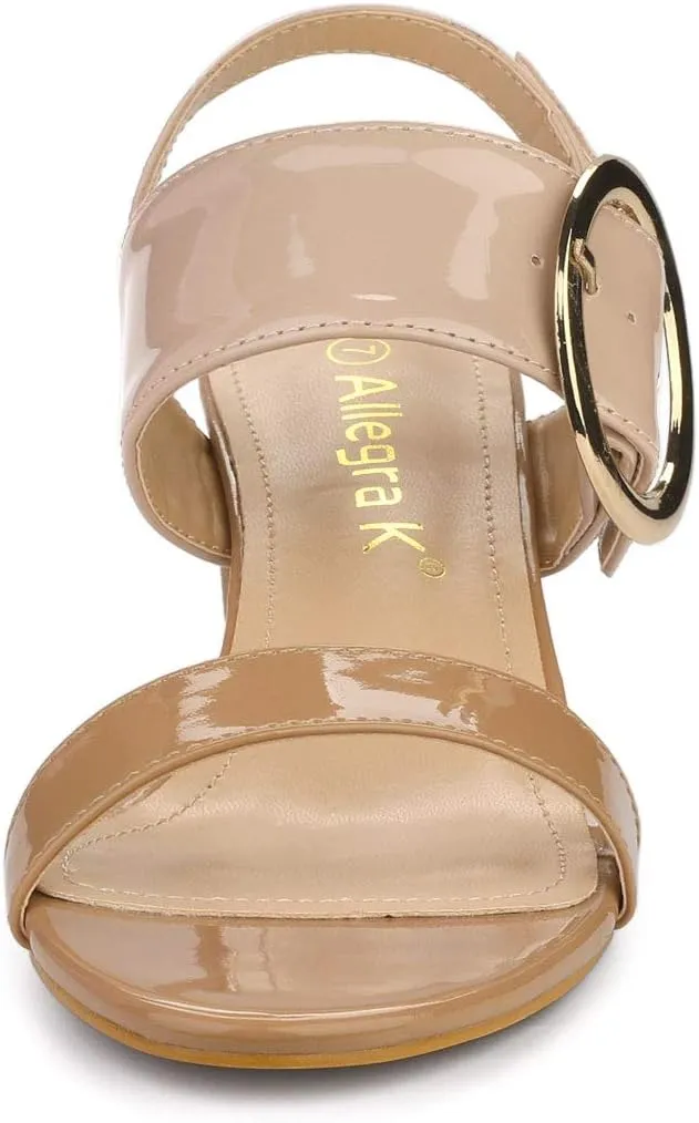 Allegra K Women's Slingback Block High Heel Sandals