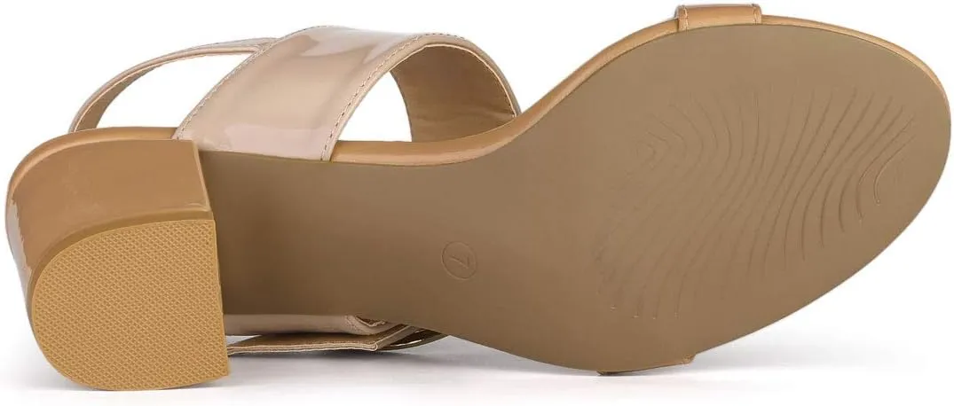 Allegra K Women's Slingback Block High Heel Sandals