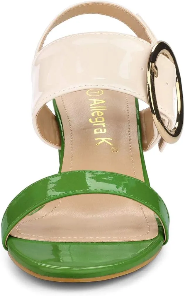 Allegra K Women's Slingback Block High Heel Sandals