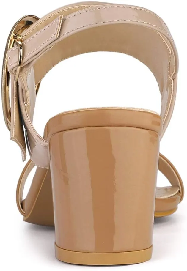 Allegra K Women's Slingback Block High Heel Sandals