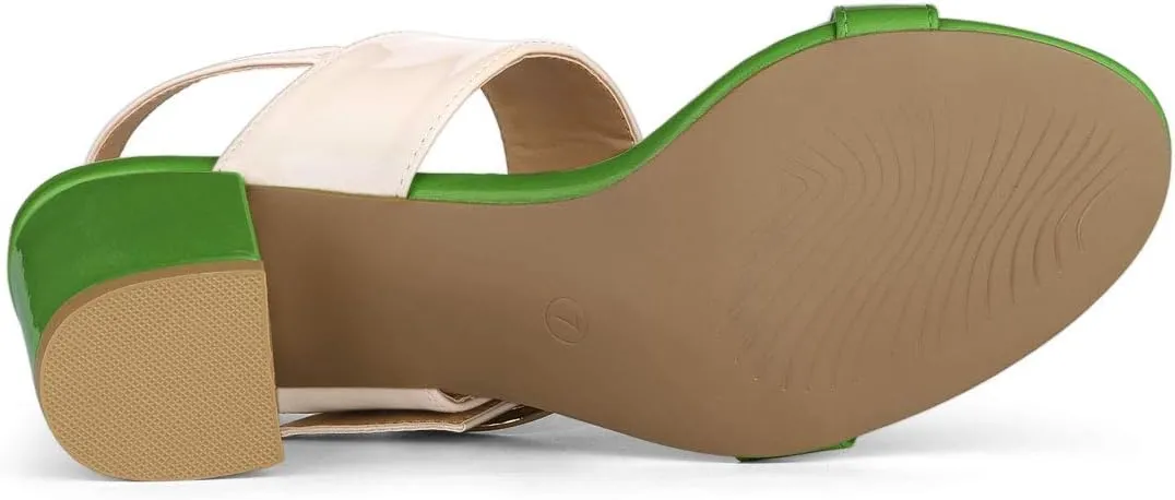 Allegra K Women's Slingback Block High Heel Sandals