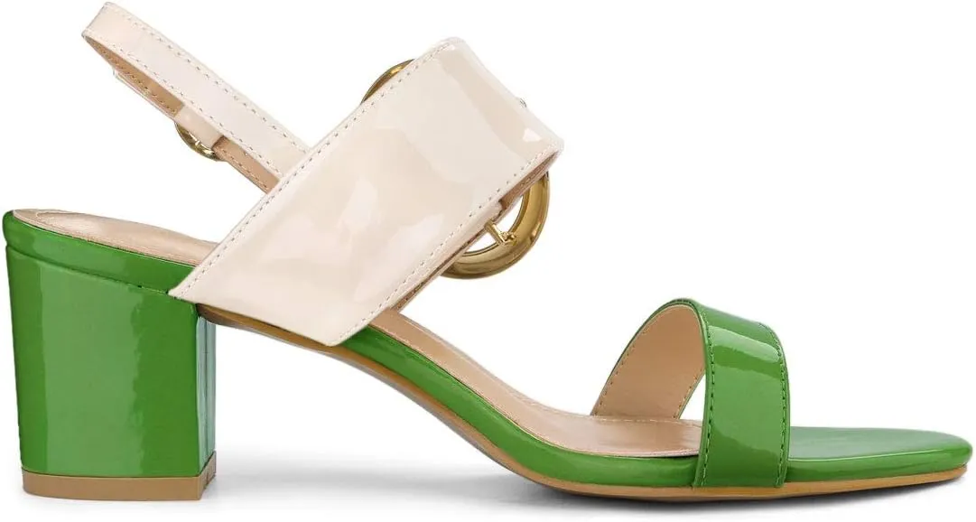 Allegra K Women's Slingback Block High Heel Sandals