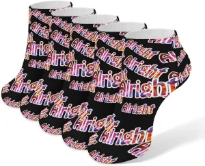 Alright Ankle No Show Socks Soft Loafer Socks Low Cut Non Slip Flat Sock 5 PC