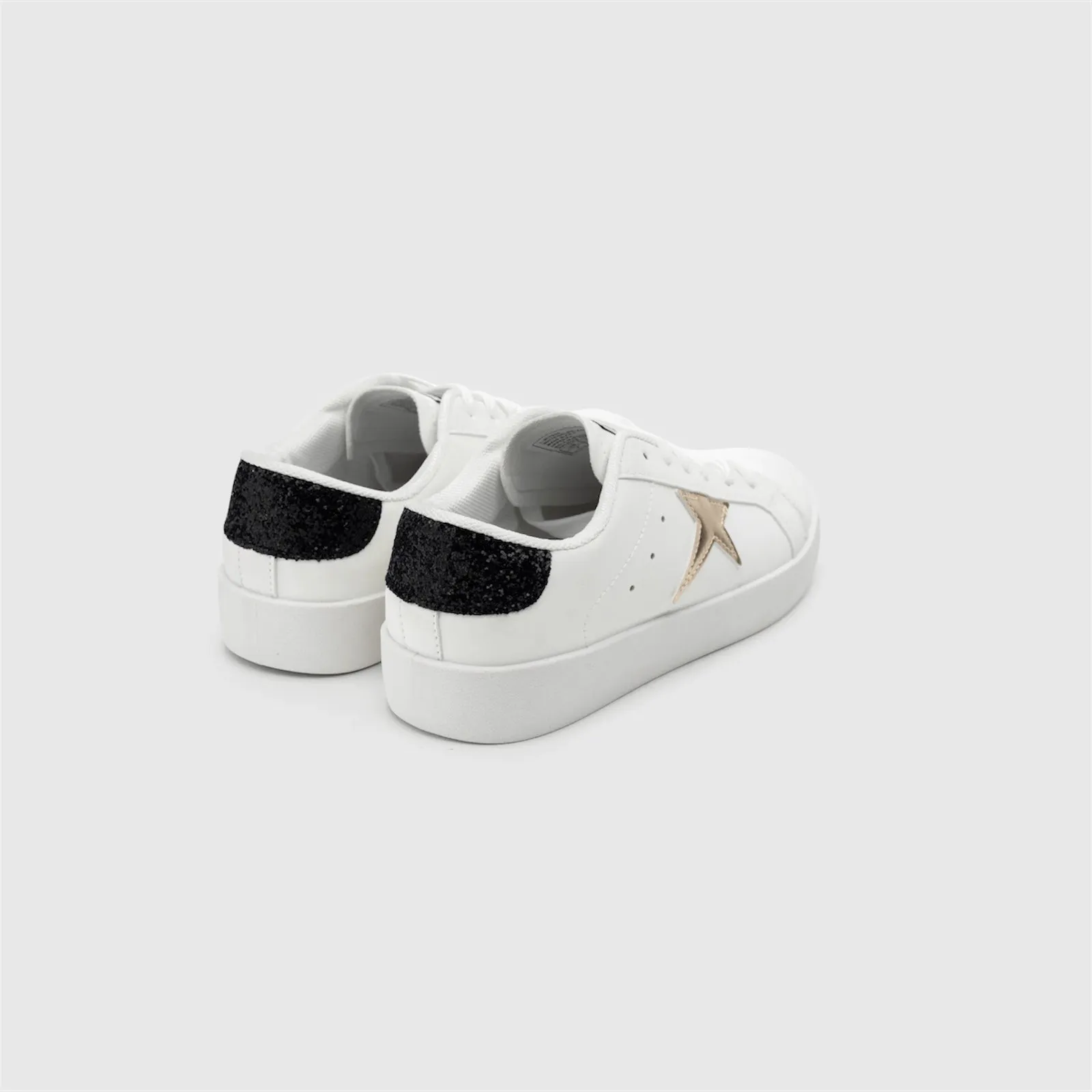 Alyssa Glitter Sneaker in White / Gold / Black