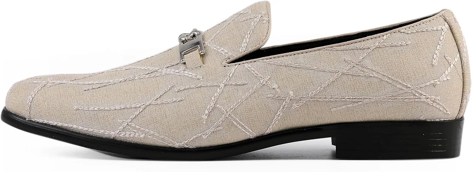 Amali Fay Velvet Men’s Slip-On Shoes with Gold Chain Ornament Dress Shoes for Men Velvet Formal Loafers for Men The Original Smoking Men Tuxedo Dress Shoes