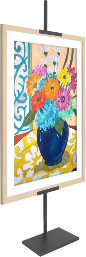 Americanflat Adjustable Tabletop Easel Stand for Picture Frames up to 50" - Ideal Picture Frame Stand to Display Art, Signs, or Photos - Use Easel Stands for Home or Events - Black