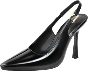 Ankis Slingback Heels for Women 3.9in Kitten Heels Closed Pointed Toe High Heel Wedding Party Dress Shoes Women's Pumps