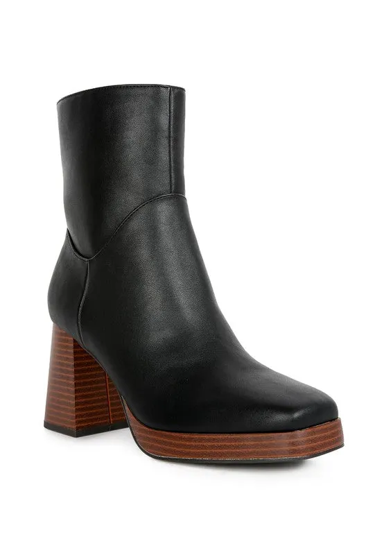 Ankle Platform Block Boots