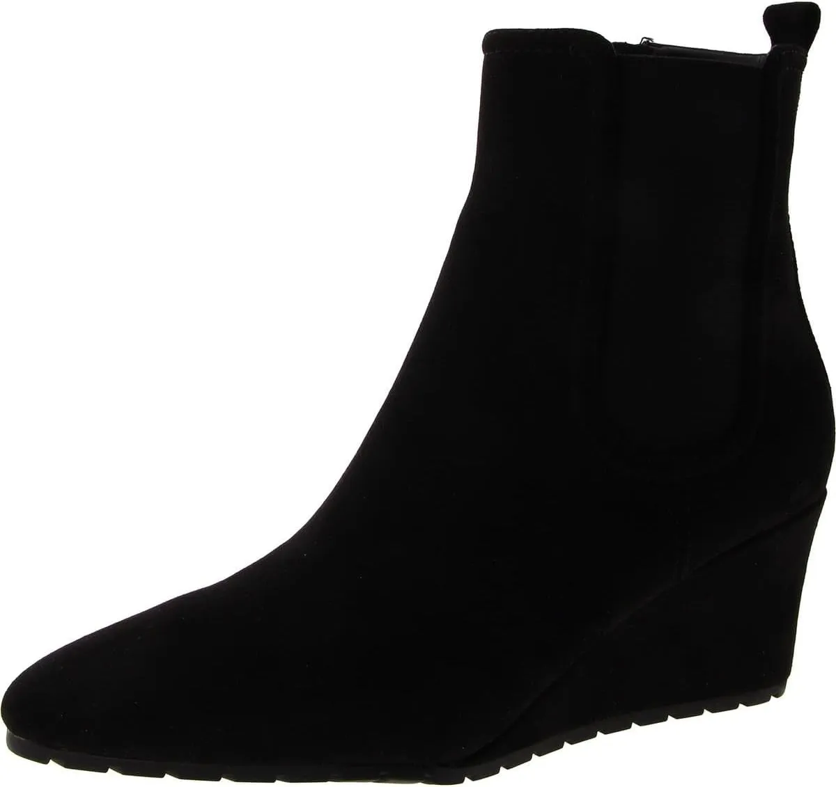 Anne Klein Womens Mixed Media Faux Suede Ankle Boots