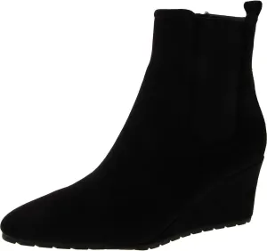 Anne Klein Womens Mixed Media Faux Suede Ankle Boots