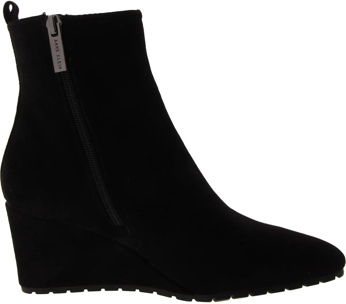 Anne Klein Womens Mixed Media Faux Suede Ankle Boots