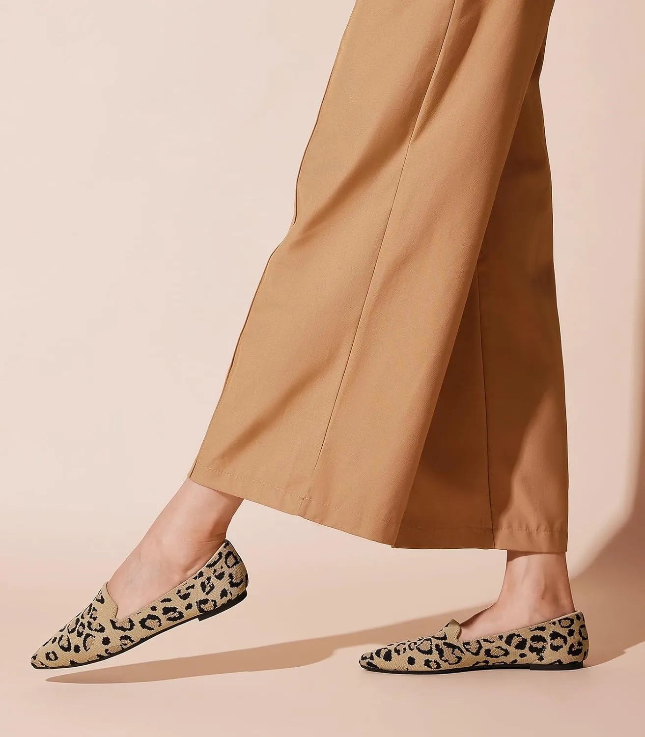 Arromic Women Loafers Flats Comfortable Pointed Toe Loafer Flat Washable Knit Slip On Women Flats for Office Work Casual