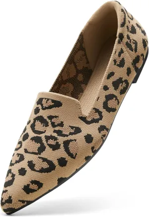 Arromic Women Loafers Flats Comfortable Pointed Toe Loafer Flat Washable Knit Slip On Women Flats for Office Work Casual