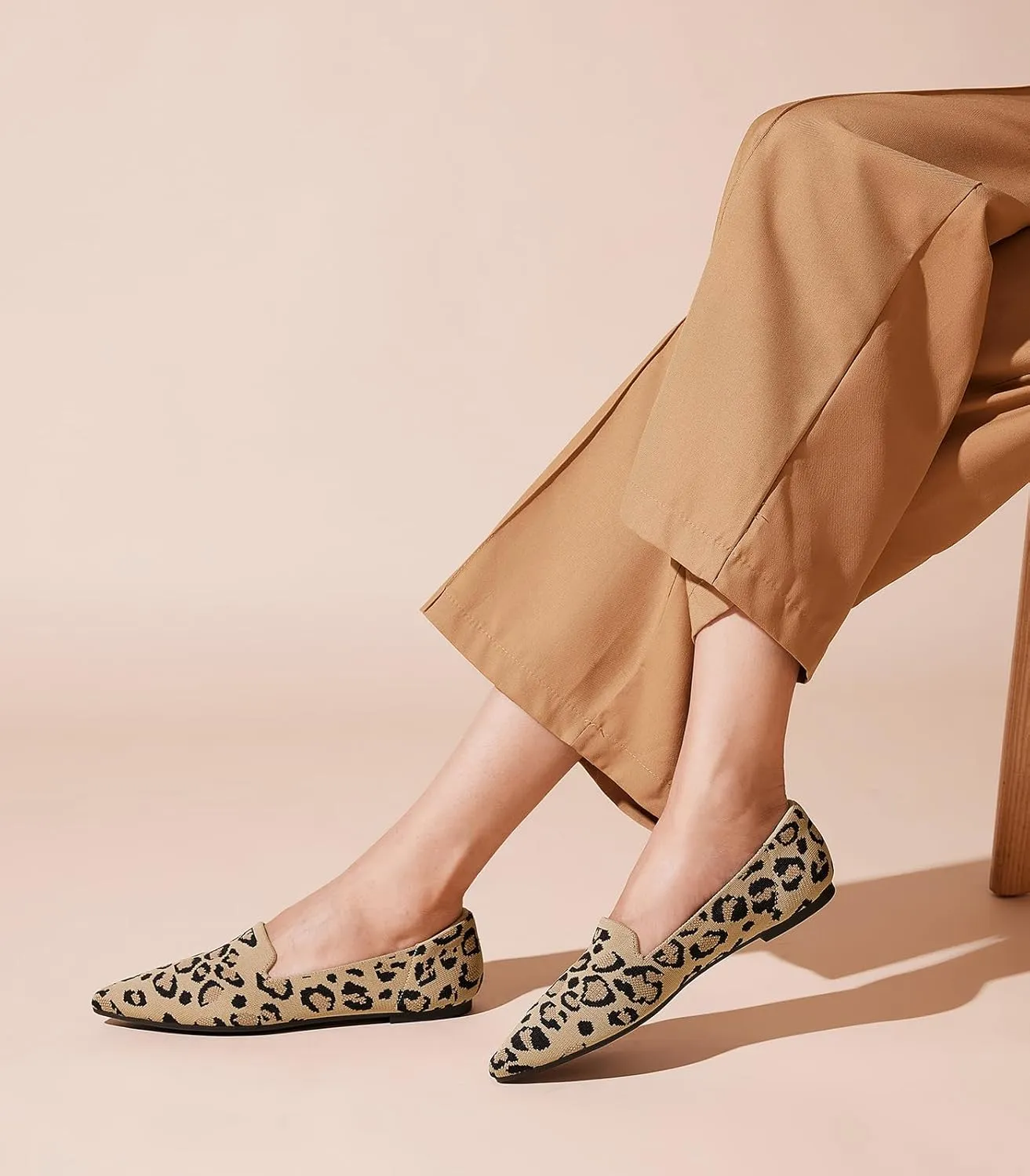 Arromic Women Loafers Flats Comfortable Pointed Toe Loafer Flat Washable Knit Slip On Women Flats for Office Work Casual