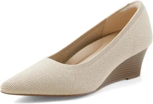 Arromic Women's Wedge Pumps Pointed Low Heel Wedge Dress Shoes Closed Toe Wedges Pumps for Women Comfort Work Casual Daily Dressy - 2inch