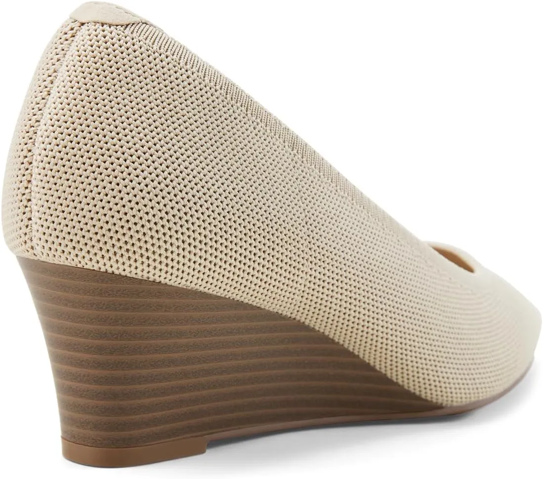 Arromic Women's Wedge Pumps Pointed Low Heel Wedge Dress Shoes Closed Toe Wedges Pumps for Women Comfort Work Casual Daily Dressy - 2inch