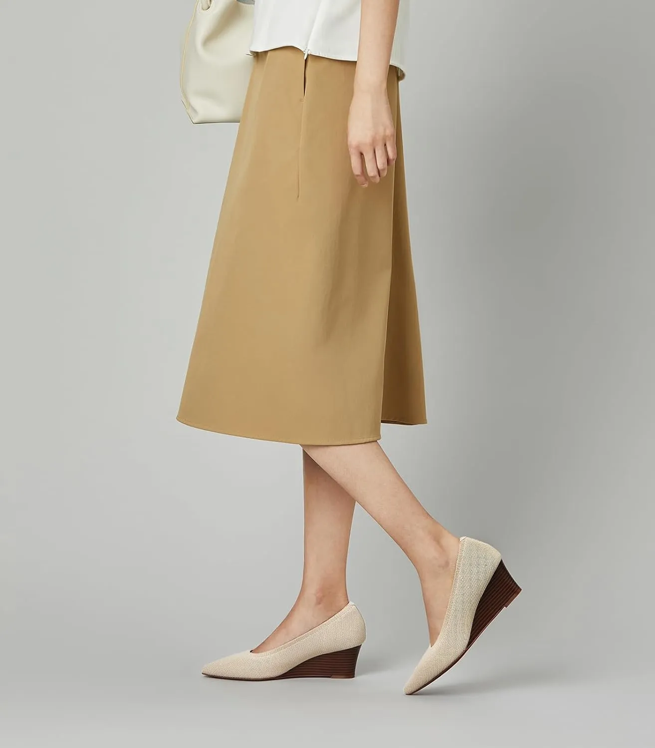 Arromic Women's Wedge Pumps Pointed Low Heel Wedge Dress Shoes Closed Toe Wedges Pumps for Women Comfort Work Casual Daily Dressy - 2inch