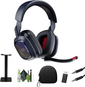 ASTRO Gaming A30 Wireless Gaming Headset for PS5, PS4, Nintendo Switch, PC, Android, Bluetooth, 3D Audio Compatible, Detachable Boom Microphone, Bundle with Headphon Stand   More (Blue)
