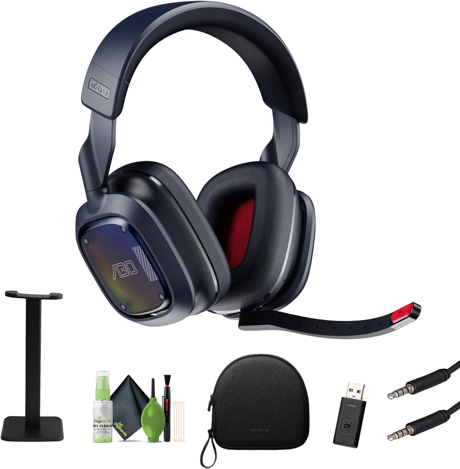 ASTRO Gaming A30 Wireless Gaming Headset for PS5, PS4, Nintendo Switch, PC, Android, Bluetooth, 3D Audio Compatible, Detachable Boom Microphone, Bundle with Headphon Stand   More (Blue)