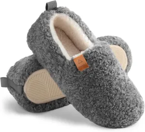 ATHMILE Women's Slippers Fuzzy Curly House Slippers Memory Foam Loafer with Polar Fleece Lining Indoor Outdoor