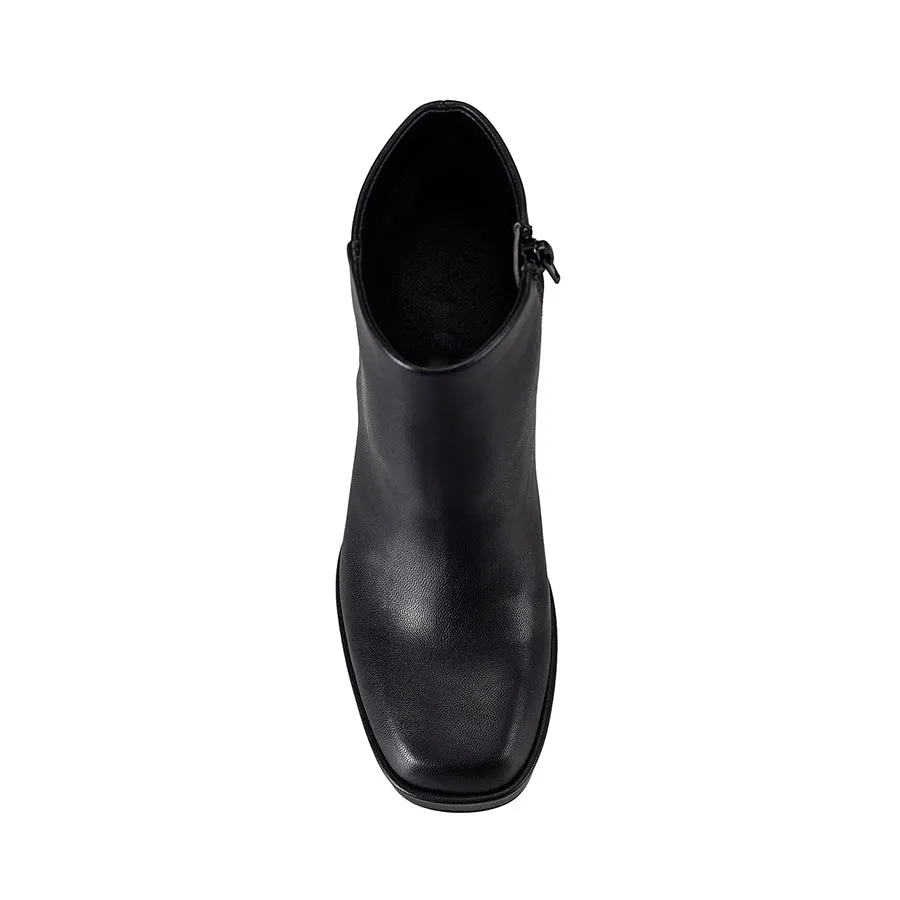 Avery Platform Ankle Boots - Black Smooth